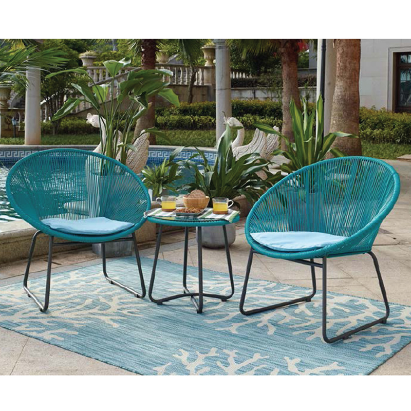 Steel & wicker 3pcs sofa set VV-604