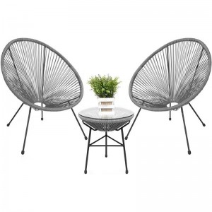 steel & wicker 3pcs sofa set N-007