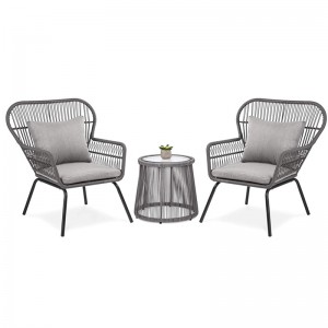 steel & wicker 3pcs sofa set N-004