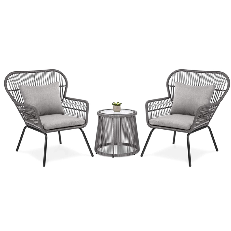 steel & wicker 3pcs sofa set N-004